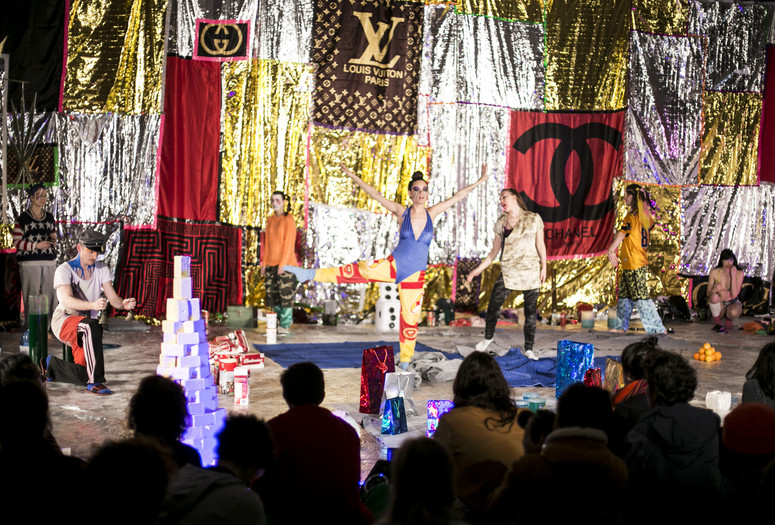 Sunday Sessions Commission: Mårten Spångberg, La Substance, but in English on January 12, 2014. Presented at MoMA PS1 as part of VW Sunday Sessions 2013-2014. Photograph: Charles Roussel.