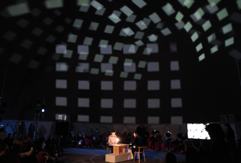lucky dragons present their Ongoing Performance Project Actual Reality on March 3, 2013. Presented at MoMA PS1 as part of VW Sunday Sessions 2012-2013. Photograph: Charles Roussel.