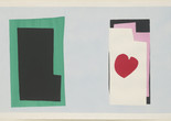 Henri Matisse. The Heart (Le Coeur) from Jazz. 1947. One from a portfolio of 20 pochoirs, composition (irreg.): 14 13⁄16 × 24" (37.7 × 61 cm); sheet: 16 9⁄16 × 25 11⁄16" (42.1 × 65.3 cm). Gift of the artist. © 2019 Succession H. Matisse/Artists Rights Society (ARS), New York