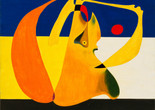 Joan Miró. Bather. 1932. Oil and pencil on wood, 14 1/2 x 18" (36.8 x 45.7 cm). Gift of Celeste and Armand P. Bartos. © 2019 Successió Miró/Artists Rights Society (ARS), New York/ADAGP, Paris