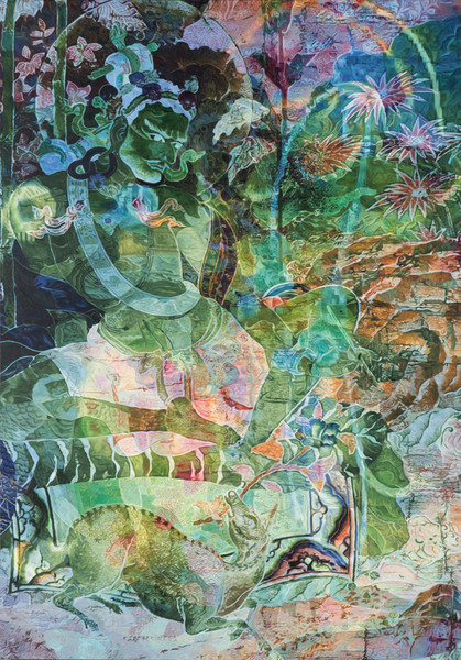 Zheng Guogu. Visionary Transformation of Achievement II. 2016. Oil on canvas, 81 1/2 × 56 7/8" (207 × 144.5 cm). Image courtesy the artist
