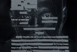 Titus Kaphar and Reginald Dwayne Betts. Untitled (from the Redaction project). 2019. Etching and silkscreen on paper, 22 x 30". Image courtesy Titus Kaphar Studio. Photo: Merik Goma
