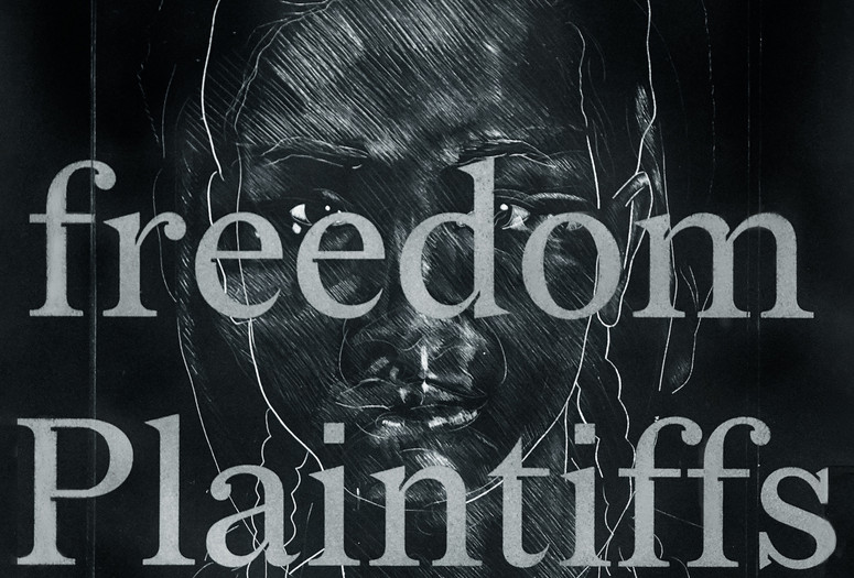 Titus Kaphar and Reginald Dwayne Betts. *Untitled* (from the *Redaction* project). 2019. Etching and silkscreen on paper, 22 x 30". Image courtesy Titus Kaphar Studio. Photo: Merik Goma
