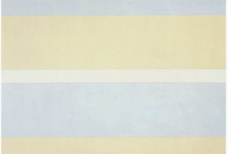 Agnes Martin. With My Back to the World. 1997. Synthetic polymer paint on canvas, six panels, each 60 x 60" (152.5 x 152.5 cm). Fractional and promised gift of the Ovitz Family Collection. © 2019 Estate of Agnes Martin/Artists Rights Society (ARS), New York