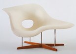 Charles Eames, Ray Eames. Prototype for Chaise Longue (La Chaise). 1948. Hard rubber foam, plastic, wood, and metal, 32 1/2 x 59 x 34 1/4" (82.5 x 149.8 x 87 cm). Gift of the designers