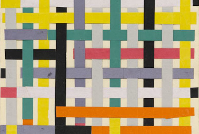 Alejandro Otero. Ortogonal (Collage) 1. 1951. Cut-and-pasted colored paper on paper mounted on paper, 12 5/8 × 12 5/8″ (32.1 × 32.1 cm). Gift of Patricia Phelps de Cisneros in honor of Marie-Josée Kravis. © 2012 / Artists Rights Society (ARS), New York / AUTORARTE, Venezuela