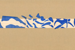 Henri Matisse. The Swimming Pool, Maquette for ceramic (realized 1999 and 2005). 1952. Gouache on paper, cut and pasted, on painted paper, overall 73" × 53' 11" (185.4 × 1643.3 cm). Installed as nine panels in two parts on burlap-covered walls 11' 4" (345.4 cm) high. Frieze installed at a height of 5' 5" (165 cm). Mrs. Bernard F. Gimbel Fund. © 2019 Succession H. Matisse/Artists Rights Society (ARS), New York