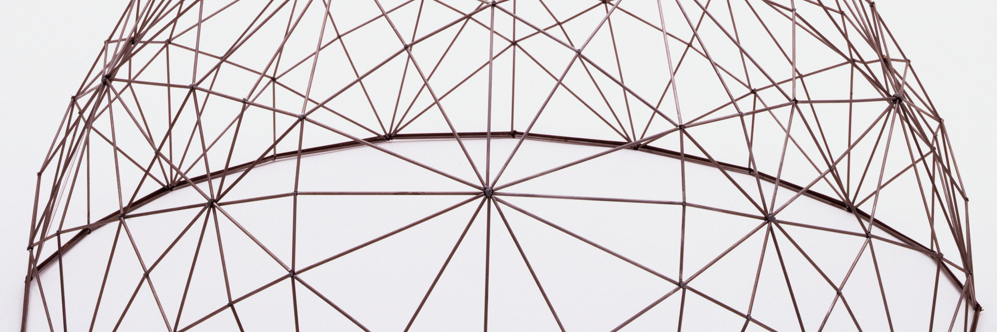 R. Buckminster Fuller. Geodesic Dome. 1952. Elastic cord and metal, h. 20 1/4" (51.4 cm), diam. 39" (99.1 cm). Model maker: Alan Borg, Joan Forrester, Ron Goodfellow, John Hampshire, T. C. Howard, Fred Taylor. Gift of the architect
