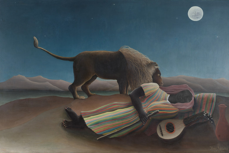 Henri Rousseau. The Sleeping Gypsy.1897. Oil on canvas. 51" x 6' 7" (129.5 x 200.7 cm). Gift of Mrs. Simon Guggenheim