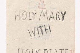 Rosemarie Trockel. Holy Mary from Book Drafts. 1978. Ink and colored pencil on seven pieces of paper, page (each): 6 1/8 × 4 1/8" (15.6 × 10.5 cm). Anonymous gift. © 2019 Rosemarie Trockel/Artists Rights Society (ARS), New York/VG Bild-Kunst, Germany