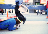 Pope.L. The Great White Way, 22 miles, 9 years, 1 street. 2000–09. Performance. © Pope. L. Courtesy of the artists and Mitchell – Innes &amp; Nash, New York