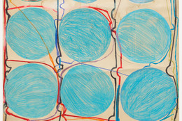 Atsuko Tanaka. Untitled. 1956. Crayon, watercolor, and felt-tip pen on paper, 42 7/8 × 30 3/8" (108.9 × 77.2 cm). Purchased with funds provided by the Edward John Noble Foundation, Frances Keech Fund, and Committee on Drawings Funds. © 2019 Ryoji Ito