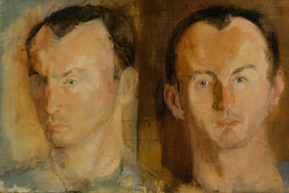 Larry Rivers. Double Portrait of Frank O’Hara. 1955. Oil on canvas, 15 1/4 × 25 1/8" (38.4 × 63.6 cm). Gift of Stuart Preston. © 2019 Estate of Larry Rivers/Licensed by VAGA, New York, NY