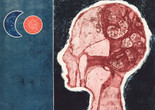 Betye Saar. Phrenology Man Digs Sol y Luna. 1966, Etching with relief-printed found objects, composition: 14 5/8 × 15" (37.1 × 38.1 cm); sheet (irreg.): 17 3/8 × 17 1/2" (44.1 × 44.5 cm). Publisher: the artist, Los Angeles. Printer: the artist, Los Angeles. Edition: planned edition of 20, five known impressions. Acquired through the generosity of The Friends of Education of The Museum of Modern Art in honor of Eric J. Barkley