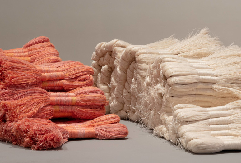 Sheila Hicks. Cartridges and Zapata. 1962–65. Linen. Gift of Melvin Bedrick. Photo: Denis Doorly