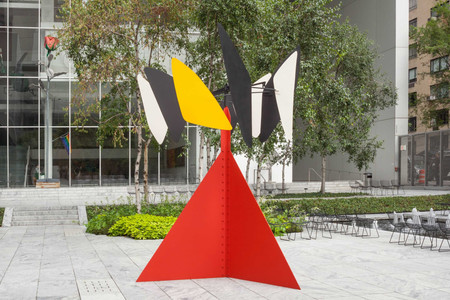 Alexander Calder. Sandy’s Butterfly. 1964. Steel, stainless sheet steel, iron rods, and paint, 12' 8" × 9' 2" × 8' 7" (386 × 279 × 261 cm). Gift of the artist. © 2021 Calder Foundation, New York/Artists Rights Society (ARS), New York