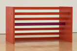 Donald Judd. Untitled. 1963/1975. Cadmium red light oil on wood and purple lacquer on aluminum. 48 × 83 × 48" (121.9 × 210.8 × 121.9 cm). National Gallery of Canada, Ottawa. © 2020 Judd Foundation / Artists Rights Society (ARS), New York