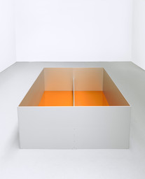Donald Judd. Untitled. 1989. Anodized aluminum clear and amber acrylic sheet. 39 3/8 × 78 3/4 × 78 3/4" (100 × 200 × 200 cm). Glenstone Museum, Potomac, Maryland. © 2020 Judd Foundation / Artists Rights Society (ARS), New York