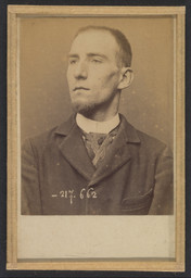 Alphonse Bertillon. Fénéon. Félix.  1894. Albumen silver print. 4 1/8 × 2 3/4 in. (10.5 × 7 cm). The Metropolitan Museum of Art, New York. Gilman Collection, Museum Purchase, 2005. Image copyright © The Metropolitan Museum of Art