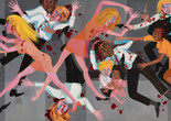 Faith Ringgold. American People Series #20: Die. 1967. Oil on canvas, two panels, 72 × 144" (182.9 × 365.8 cm). Acquired through the generosity of The Modern Women's Fund, Ronnie F. Heyman, Glenn and Eva Dubin, Lonti Ebers, Michael S. Ovitz, Daniel and Brett Sundheim, and Gary and Karen Winnick