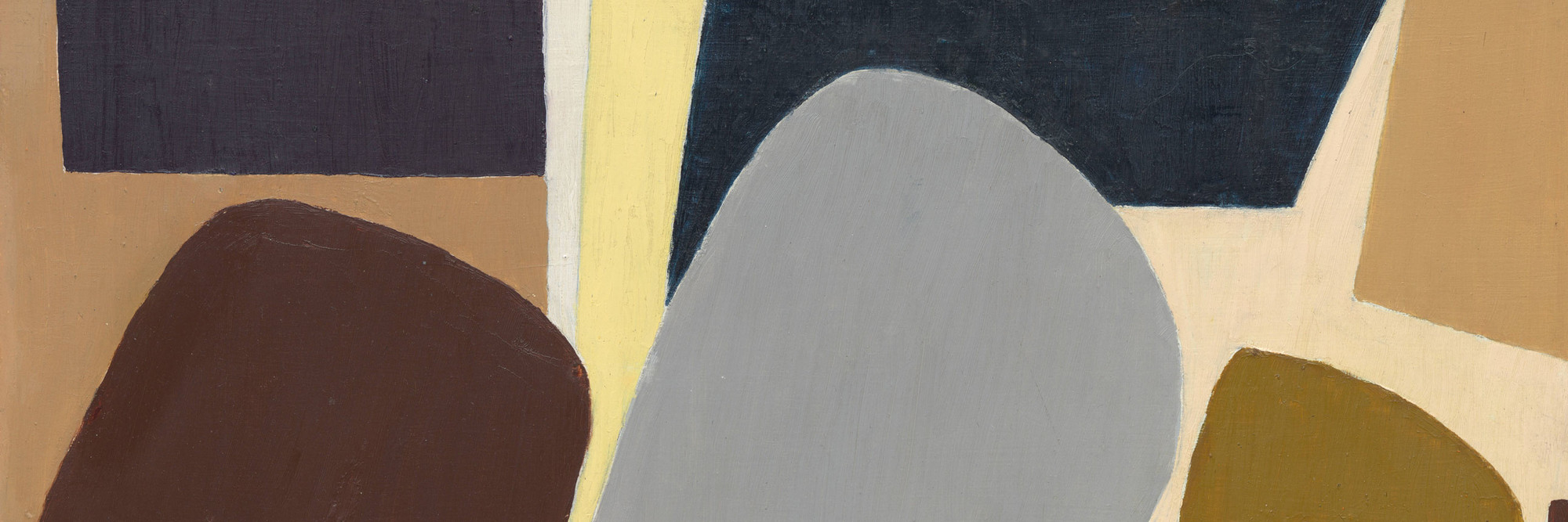 Saloua Raouda Choucair. Composition with Pebbles. 1959. Oil on panel, 13 1/2 × 17 1/4" (34.3 × 43.8 cm). The Riklis Collection of McCrory Corporation (by exchange)