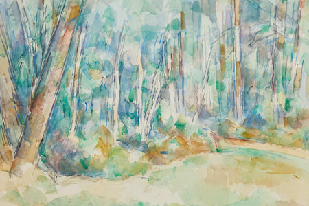 Paul Cézanne. Forest Landscape (Intérieur de forêt). 1904–06. Pencil and watercolor on paper, 18 5/8 × 23 5/8" (47.3 × 60 cm). Private collection