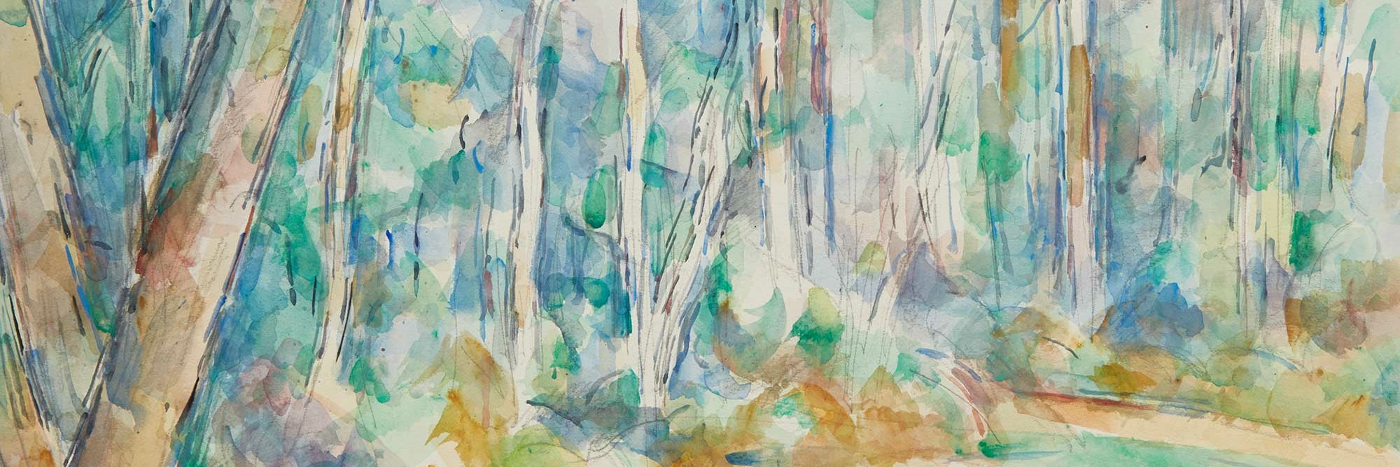 Paul Cézanne. Forest Landscape (Intérieur de forêt). 1904–06. Pencil and watercolor on paper, 18 5/8 × 23 5/8" (47.3 × 60 cm). Private collection