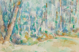 Paul Cézanne. Forest Landscape (Intérieur de forêt). 1904–06. Pencil and watercolor on paper, 18 5/8 × 23 5/8" (47.3 × 60 cm). Private collection