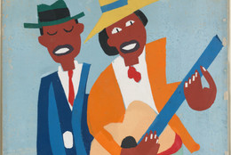 Jacob Lawrence. Blind Singer. c. 1940. Screenprint with tempera additions, composition and sheet: 17 1/2 x 11 1/2" (44.5 x 29.2 cm). Riva Castleman Endowment Fund and The Friends of Education of The Museum of Modern Art