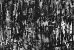 Adam Pendleton. Untitled (WE ARE NOT). 2021. Silkscreen ink on canvas, 120 × 144" (304.8 × 365.76 cm). Image courtesy of the artist