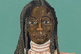 Dalton Paula. Liberata. 2020. Oil, pencil, and gold leaf on two joined canvases, 24 × 17 11/16" (61 × 45 cm). Gift of Marie-Josée and Henry R. Kravis in honor of Peter Reed. © Dalton Paula