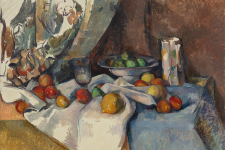 Paul Cézanne. Still Life with Apples. 1895–98. Oil on canvas, 27 × 36 1/2" (68.6 × 92.7 cm). Lillie P. Bliss Collection. Digital Image © 2021 The Museum of Modern Art, New York. Photo: Jonathan Muzikar