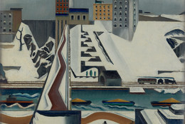 Preston Dickinson. Harlem River. before 1928. Oil on canvas, 16 1/8 x 20 1/4" (41 x 51.4 cm). Gift of Abby Aldrich Rockefeller