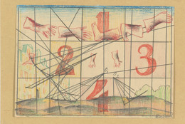 Ilya Kabakov. Untitled. 1968. Colored pencil and pencil on paper mounted on cardstock, 7 x 9 1/2" (17.8 x 24.1 cm). The Judith Rothschild Foundation Contemporary Drawings Collection Gift. © 2022 Ilya Kabakov