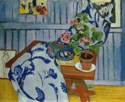 Henri Matisse. Still Life with Geraniums. Oil on canvas, 36 5/8 × 45 5/16ʺ (93 × 115 cm). Pinakothek der Moderne, Munich. © 2022 Succession H. Matisse / Artists Rights Society (ARS), New York