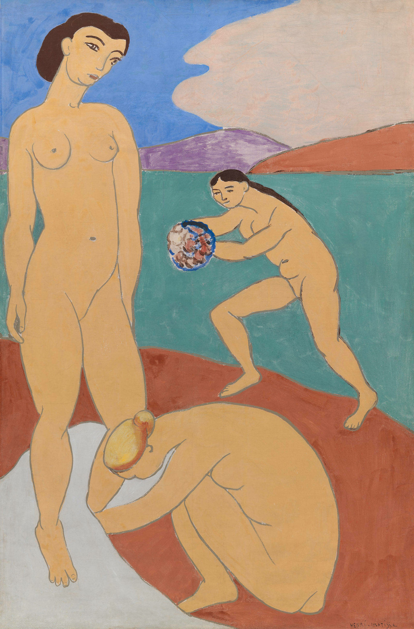 Henri Matisse. *Le Luxe II*. 1907-8. Distemper on canvas, 82 1/2” x 54 3/8” (209.6 x 138.1 cm). J. Rump Collection. SMK – The National Gallery of Denmark, Copenhagen. © 2022 Succession H. Matisse / Artists Rights Society (ARS), New York