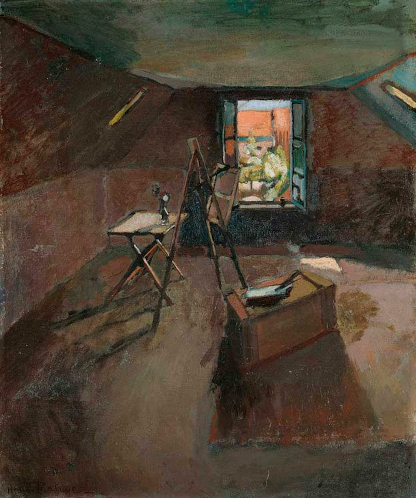 Henri Matisse. *Studio under the Eaves*. 1903. Oil on canvas, 21 3/4 × 18 1/8ʺ (55.2 × 46 cm). Fitzwilliam Museum, Cambridge, England