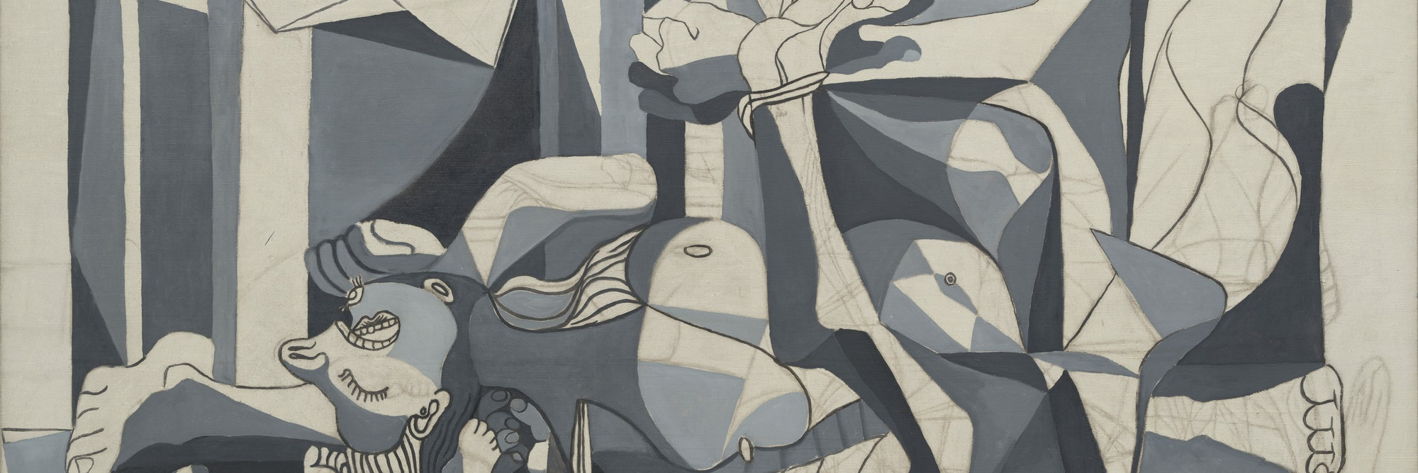 Pablo Picasso. The Charnel House. Paris, 1944-45. Oil and charcoal on canvas, 6' 6 5/8" x 8' 2 1/2" (199.8 x 250.1 cm). Mrs. Sam A. Lewisohn Bequest (by exchange), and Mrs. Marya Bernard Fund in memory of her husband Dr. Bernard Bernard, and anonymous funds. © 2021 Estate of Pablo Picasso / Artists Rights Society (ARS), New York
