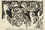 Ernst Ludwig Kirchner. Somersaulting Acrobatic Dancers (Sich überschlagende akrobatische Tänzerinnen). 1913. Woodcut. Comp.: 13 3/8 x 19 1/2" (34 x 49.6 cm). The Museum of Modern Art, New York. General Print Fund and David S. Orentreich Fund