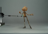 Mackinnon &amp; Saunders. Pinocchio production puppets with rigging. 2019–20. 3D-printed resin, 3D-printed steel, steel, silicone, fabric, and paint, 4 × 3 × 9.5" (10.2 × 7.6 × 24.1 cm). From Guillermo del Toro’s Pinocchio, 2022. Image courtesy Netflix
