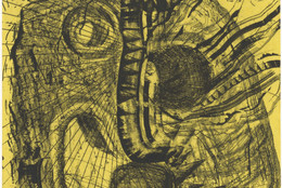 Charline von Heyl. Untitled from Black Sun: The Brief Transit and Violent Eclipse of Harry Crosby. 2013. One from a portfolio of eight etchings with drypoint, roulette, aquatint, and chine collé; plate: 7 13/16 × 6 7/8" (19.9 × 17.4 cm); sheet: 16 15/16 × 15" (43 × 38.1 cm). Publisher: Edition Jacob Samuel, Santa Monica. Printer: Edition Jacob Samuel, Santa Monica. Edition: 10. The Museum of Modern Art, New York. Acquired through the generosity of John Baldessari, Catie and Donald Marron, and Mary M. and Sash A. Spencer. © 2022 Charline von Heyl