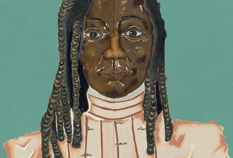 Dalton Paula. Liberata. 2020. Oil, pencil, and gold leaf on two joined canvases, 24 × 17 11/16" (61 × 45 cm). The Museum of Modern Art, New York. Gift of Marie-Josèe and Henry R. Kravis in honor of Peter Reed. © Dalton Paula