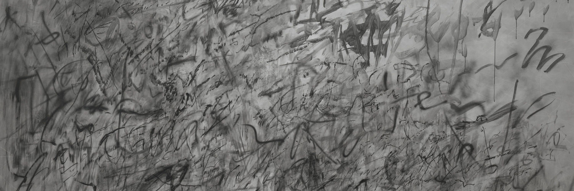 Julie Mehretu. Invisible Sun (algorithm 5, second letter form). 2014. Ink and acrylic on canvas, 9' 11 3/8" × 13' 11" (303.2 × 424.2 cm). Gift of the Steven and Alexandra Cohen Foundation, Eugenio Lopez Alonso, and Committee on Painting and Sculpture Funds