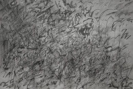 Julie Mehretu. Invisible Sun (algorithm 5, second letter form). 2014. Ink and acrylic on canvas, 9' 11 3/8" × 13' 11" (303.2 × 424.2 cm). Gift of the Steven and Alexandra Cohen Foundation, Eugenio Lopez Alonso, and Committee on Painting and Sculpture Funds
