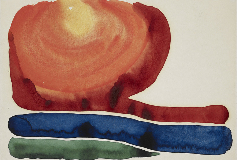 Georgia O’Keeffe. Evening Star No. II. 1917. Watercolor on paper. Courtesy Crystal Bridges Museum of American Art, Bentonville, Arkansas. Photography by Dwight Primiano. © 2023 Georgia O’Keeffe Museum/Artists Rights Society (ARS), New York