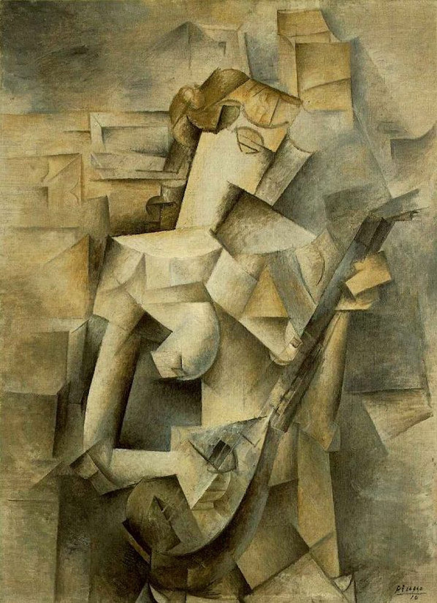 Pablo Picasso. _Woman with a Mandolin_. 1910