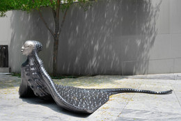 Wangechi Mutu. MamaRay. 2020. Bronze, 65" × 16' × 12' (165.1 × 487.7 × 365.8 cm). The Museum of Modern Art, New York. Committee on Painting and Sculpture Funds and gifts of Abby Aldrich Rockefeller and Frances Archipenko Gray (both by exchange). © 2023 Wangechi Mutu. Photo: Adam Neese