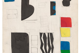 Ellsworth Kelly. Sketchbook #26, New York City. 1954–56. Page from a spiral-bound notebook with pencil, ink, colored ink, and ball point pen on paper, 14 1/8 × 10 7/8 × 1/2" (35.9 × 27.6 × 1.3 cm). Gift of Jack Shear, 2020