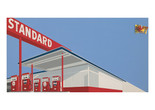 Ed Ruscha. Standard Station, Ten-Cent Western Being Torn in Half. 1964. Oil on canvas. Private collection, Fort Worth. © Edward Ruscha. Photo © Evie Marie Bishop, courtesy of the Modern Art Museum of Fort Worth