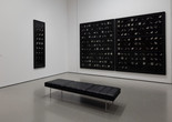 Installation view of Gallery 205: An Inward Turn, The Museum of Modern Art, New York, May 7, 2022–ongoing. Shown: Leandro Katz. Lunar Sentence II. 1978–79. Gelatin silver prints on six panels, overall 111 1/2 × 167" (283.2 × 424.2 cm). The Museum of Modern Art, New York. Latin American and Caribbean Fund. © 2023 Leandro Katz